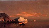 William Bradford Canvas Paintings - Fishermen off the Coast of Labrador sunset